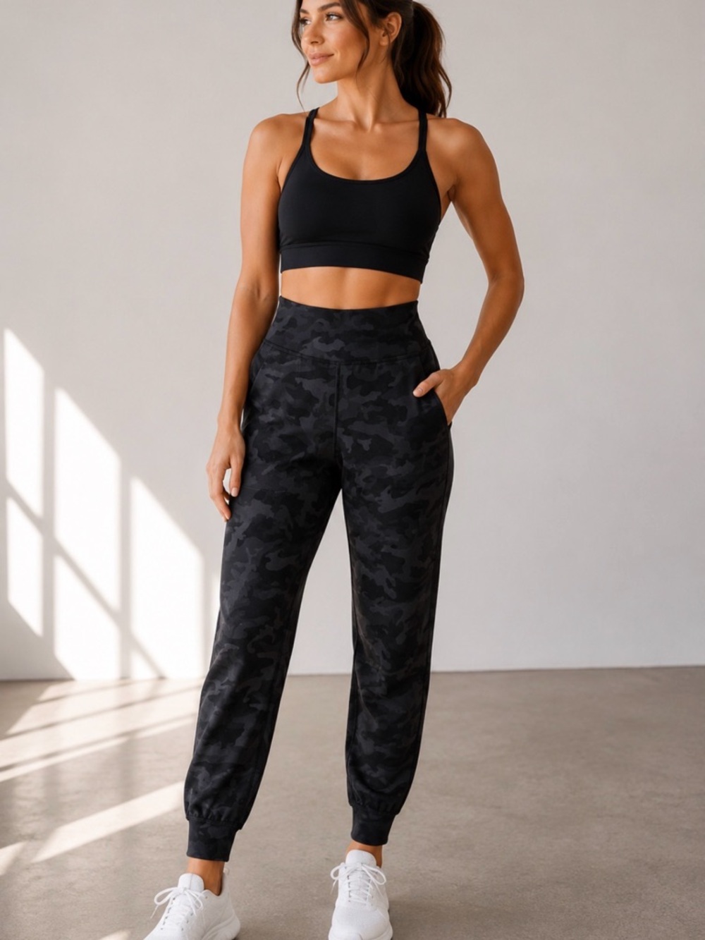 lululemon athletica Black Camo High-Waist Joggers